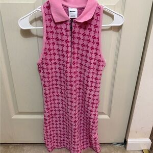 Pink Sleeveless Polo Dress with Zip